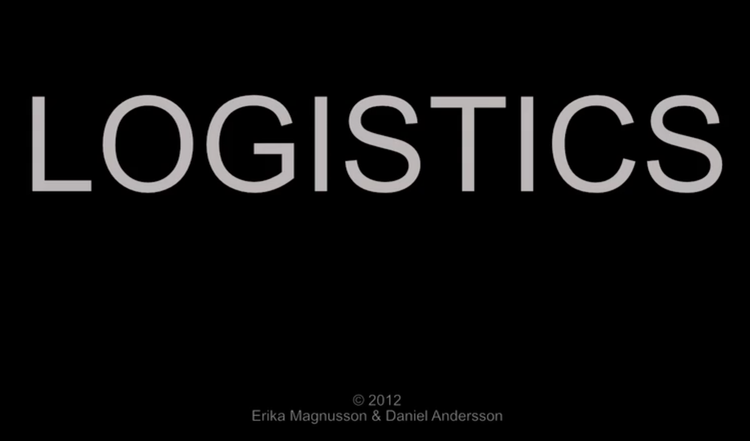 The word "Logistics" in a white san serif font, against a black background.