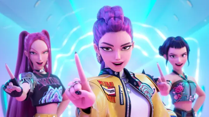 The KPop Demon Hunters wag their fingers right in your face. I'll be honest. I just ASSUME they're the KPop Demon Hunters? Maybe they're someone else entirely?