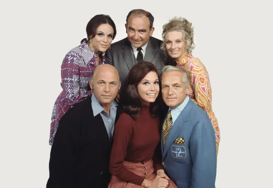 The cast of The Mary Tyler Moore Show, probably in the first season.